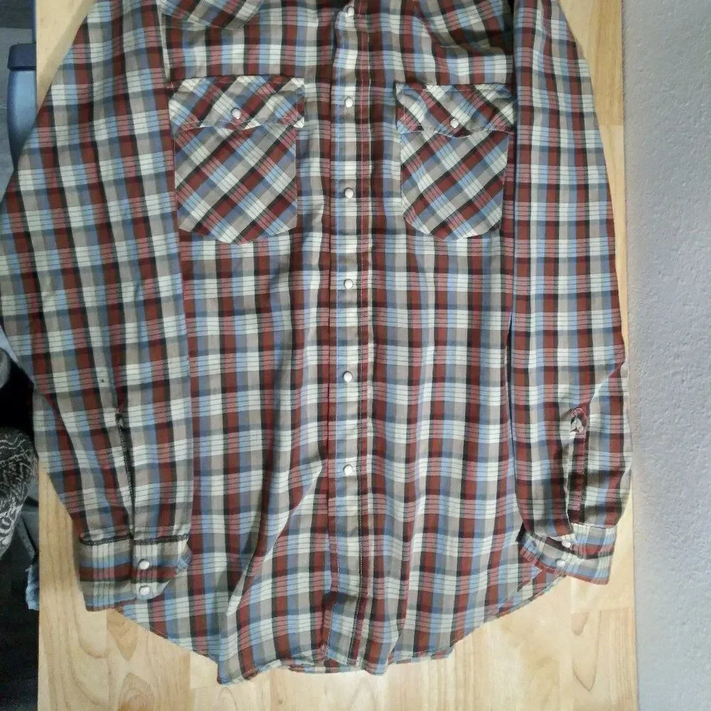 Vintage Levi's Plaid Pearl Snap Western Shirt
